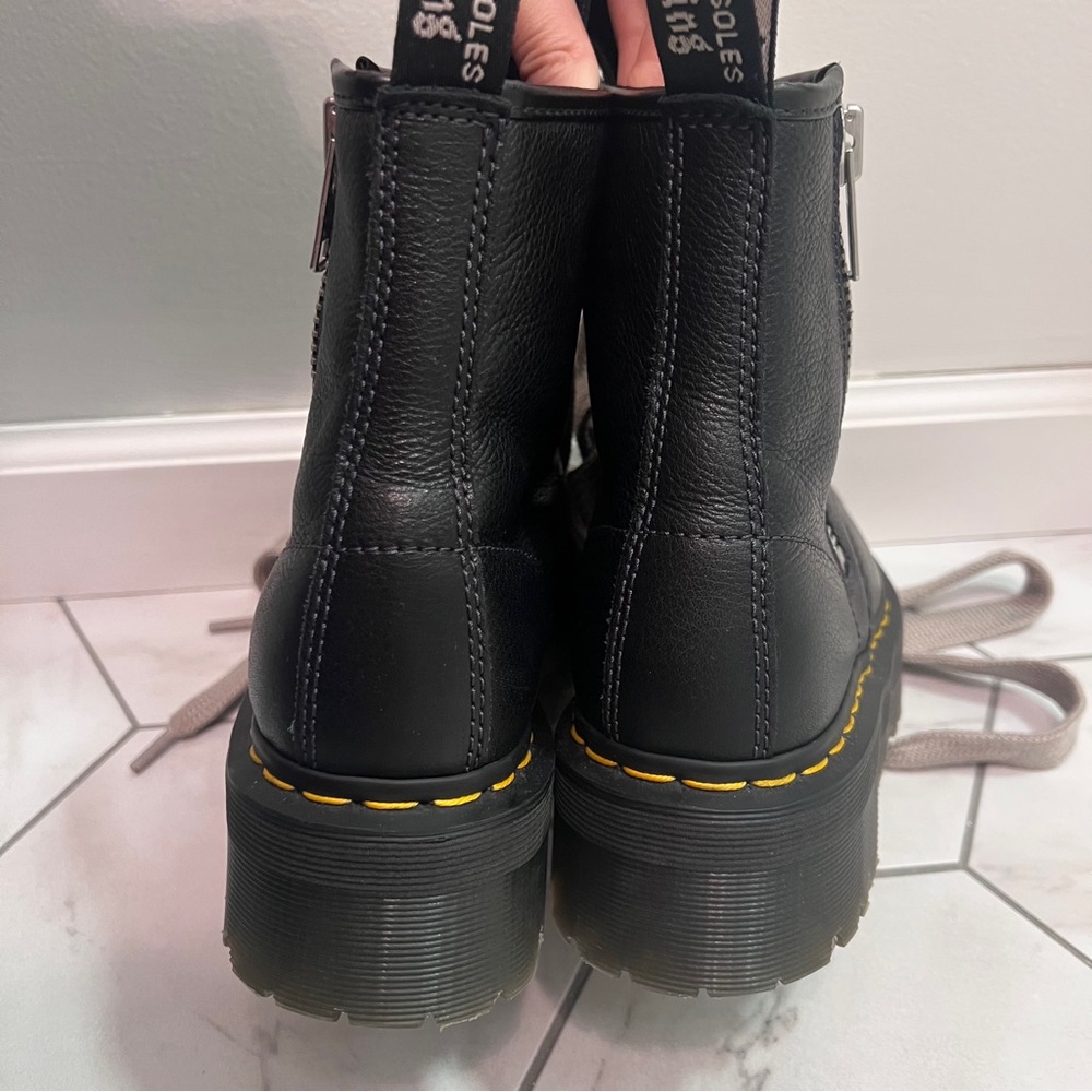 Dr. Martens Jumbo Lace 1460 Quad Rick Owens Black Platform Leather Boots Size 8 - Picture 9 of 11